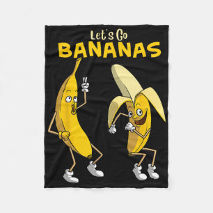 Funny Let's Go Bananas Gift Kids Boys Girls Cute F Fleece Blanket