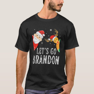 Funny Let's Go Branson Brandon Christmas Santa Rei T-Shirt