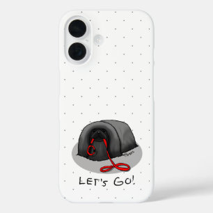 Funny Let's Go! for a Walk Pekingese Dog (black) iPhone 16 Case