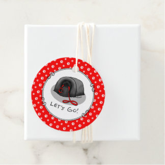 Funny Let's Go! for a Walk Pekingese Dog (black) Favour Tags