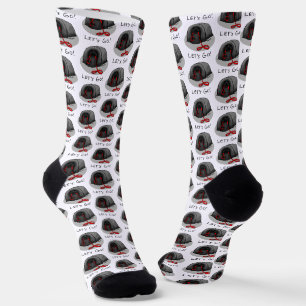 Funny Let's Go! for a Walk Pekingese Dog (black) Socks