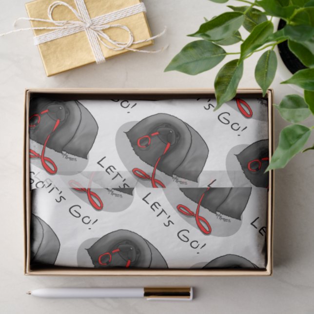 Funny Let's Go! for a Walk Pekingese Dog (black) Tissue Paper (Gift)