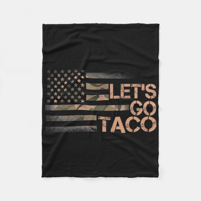 Funny Let's Go Taco 3  Fleece Blanket (Front)