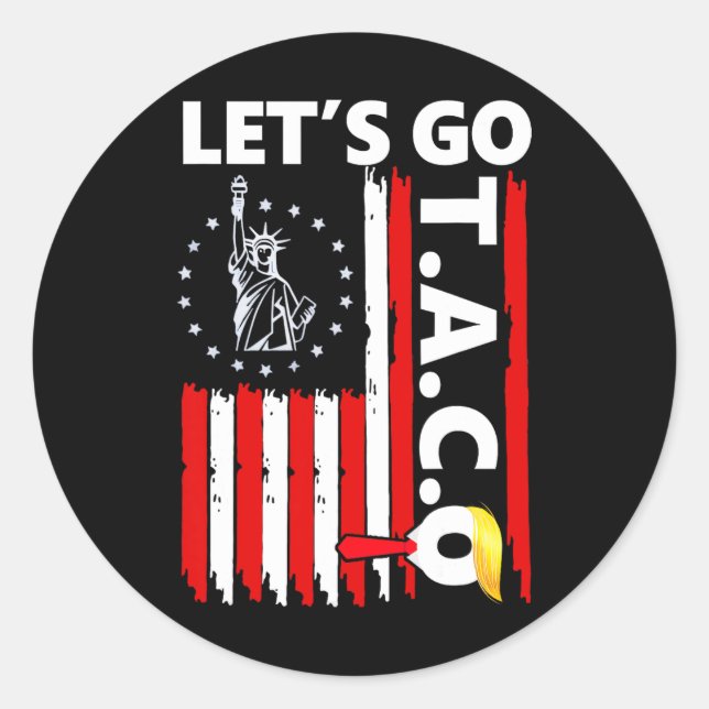 Funny Let's Go Taco 50  Classic Round Sticker (Front)