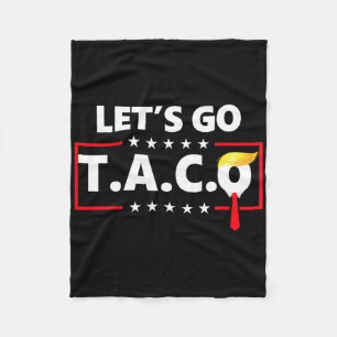 Funny Let's Go Taco Fleece Blanket