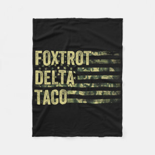 Funny Let's Go Taco Shirt Foxtrot Delta Taco 6 Fleece Blanket