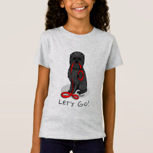 Funny Let's Go! Walk Affenpinscher (Black Natural) T-Shirt
