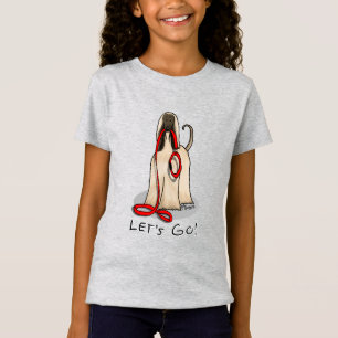 Funny Let's Go! Walk Afghan Hound (Cream) T-Shirt