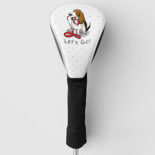 Funny Let's Go! Walk Basset Hound (tri-colour 1) Golf Head Cover