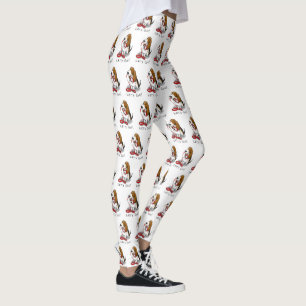 Funny Let's Go! Walk Basset Hound (tri-colour 1) Leggings
