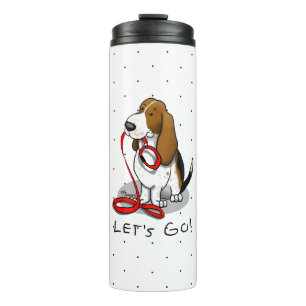 Funny Let's Go! Walk Basset Hound (tri-colour 1) Thermal Tumbler