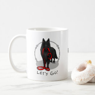 Funny Let's Go! Walk Belgian Sheepdog (black 1) Coffee Mug