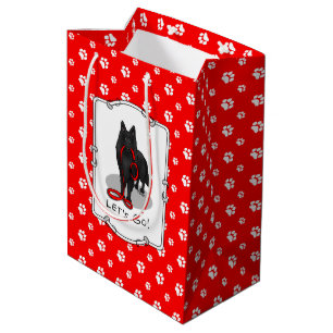 Funny Let's Go! Walk Belgian Sheepdog (black 1) Medium Gift Bag