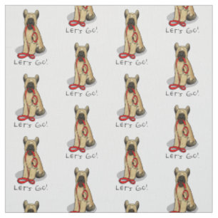 Funny Let's Go! Walk Briard (cr tawny black 1) Fabric
