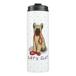 Funny Let's Go! Walk Briard (cr tawny black 1) Thermal Tumbler