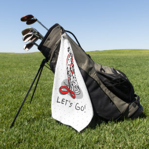 Funny Let's Go! Walk Dalmatian Dog (black 1) Golf Towel