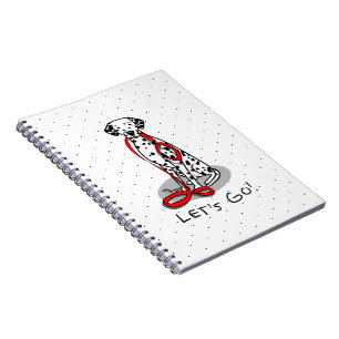 Funny Let's Go! Walk Dalmatian Dog (black 1) Notebook