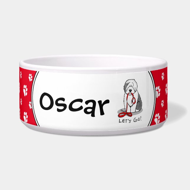 Funny Let's Go! Walk Old English Sheepdog (Grey 1) (Front)