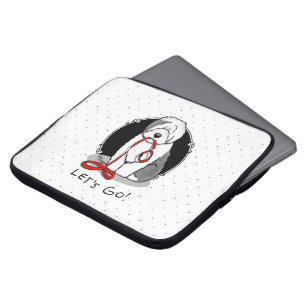Funny Let's Go! Walk Old English Sheepdog (Grey 1) Laptop Sleeve