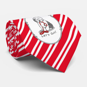 Funny Let's Go! Walk Old English Sheepdog (Grey 1) Tie