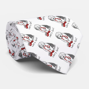 Funny Let's Go! Walk Old English Sheepdog (Grey 1) Tie