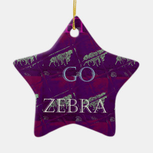 Funny Lets Go Zebra  Hakuna Matata motif Design Co Ceramic Tree Decoration