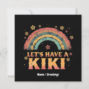 Funny "Let's Have a Kiki" LGBT Trans Gender Retro Invitation