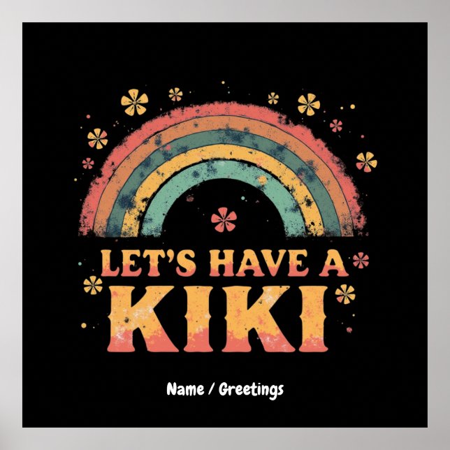 Funny "Let's Have a Kiki" LGBT Trans Gender Retro  Poster (Front)