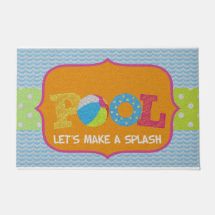 Funny Let's Make A Splash Mat, Pool Decor Doormat