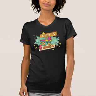 Funny Let's Roll Roller Skate Retro 90s T-Shirt