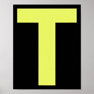 Funny Letter T Green Halloween Costume Poster