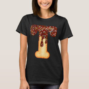 Funny Letter T Ice Cream Chocolate Sprinkles T-Shirt