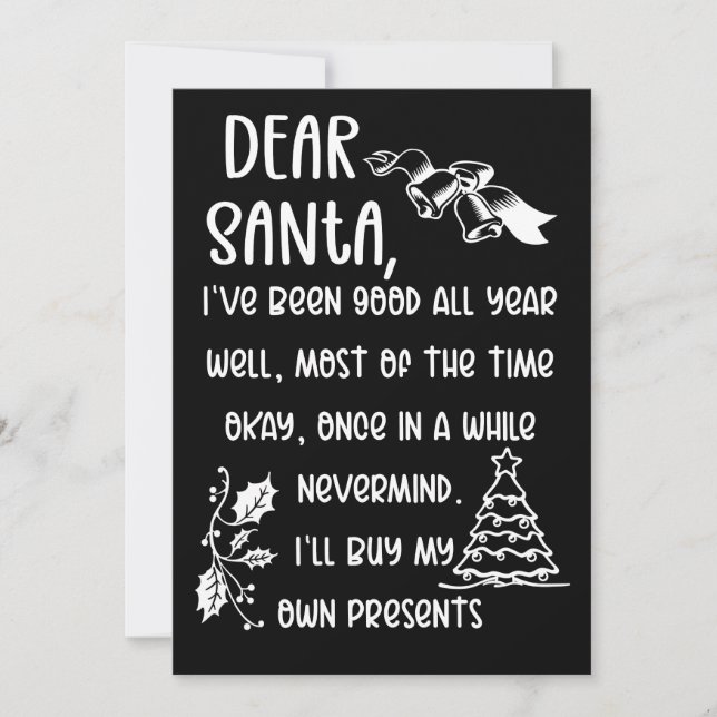 Funny Letter to Santa Christmas Xmas gifts (Front)