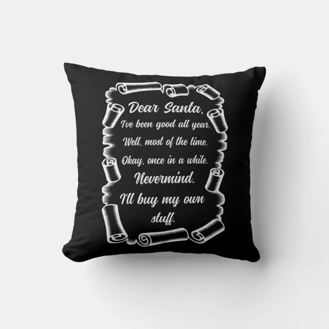 Funny Letter to Santa Christmas Xmas gifts Cushion (Front)