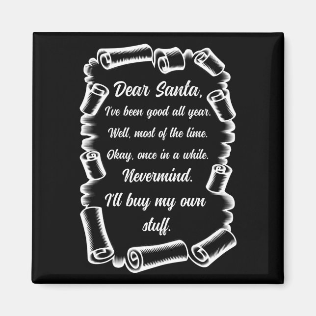 Funny Letter to Santa Christmas Xmas gifts Magnet (Front)