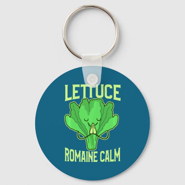 Funny Lettuce Romaine Calm Meditation Yoga Zen  Key Ring (Front)