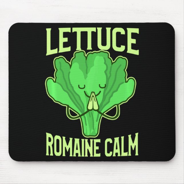 Funny Lettuce Romaine Calm Meditation Yoga Zen  Mouse Mat (Front)