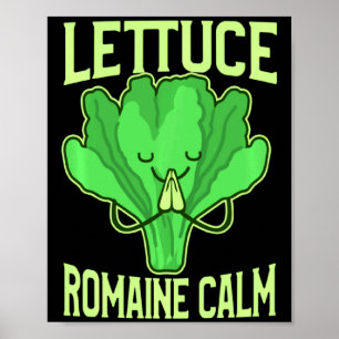 Funny Lettuce Romaine Calm Meditation Yoga Zen  Poster