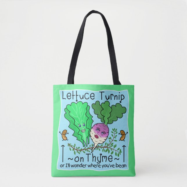 Funny Lettuce Vegetable Pun Elementary Teacher Tote Bag (Front)