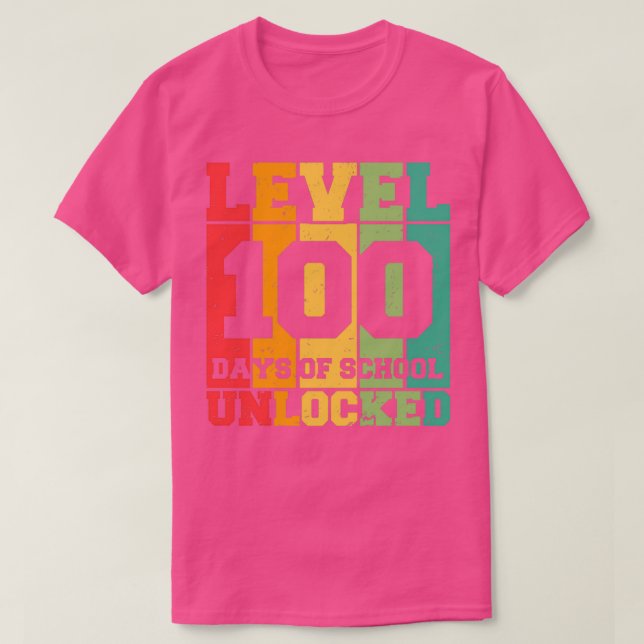 Funny Level 100 Days Of School Unlocked T-Shirt (Design Front)