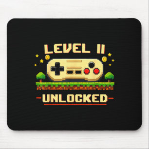Funny level 11 unlocked video game 11th birthday mouse mat