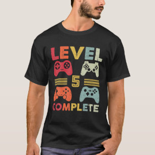 Funny Level 5 Complete Vintage Retro Celebrate 5Th T-Shirt