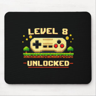 Funny level 8 unlocked video game 8th birthday mouse mat