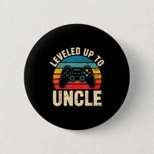 Funny Leveled Up To Uncle Video Gamers Gaming Cute 6 Cm Round Badge