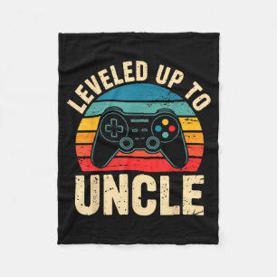 Funny Leveled Up To Uncle Video Gamers Gaming Cute Fleece Blanket