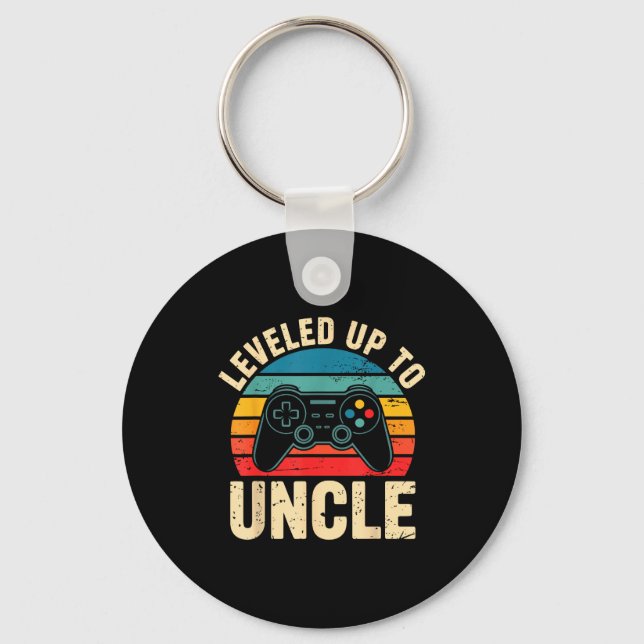 Funny Leveled Up To Uncle Video Gamers Gaming Cute Key Ring (Front)
