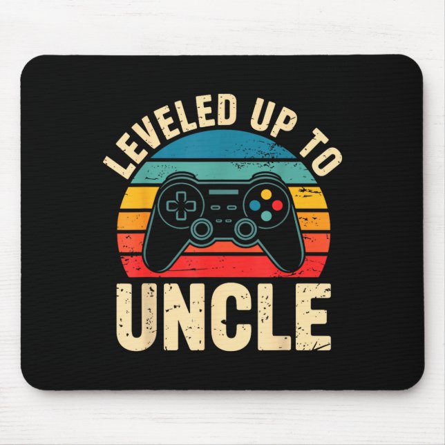 Funny Leveled Up To Uncle Video Gamers Gaming Cute Mouse Mat (Front)