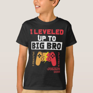Funny levelled up to big bro 2022 Gamer Brother T-Shirt