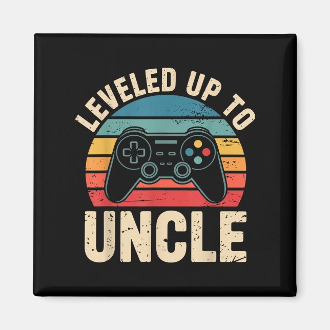 Funny Levelled Up To Uncle Video Gamers Gaming Cut Magnet (Front)
