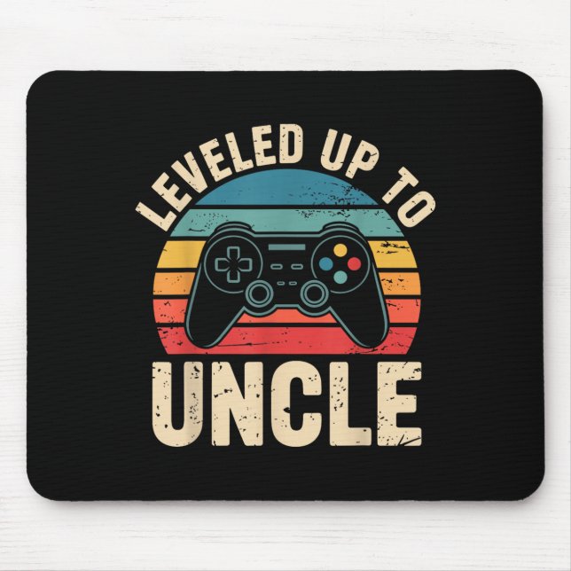 Funny Levelled Up To Uncle Video Gamers Gaming Cut Mouse Mat (Front)